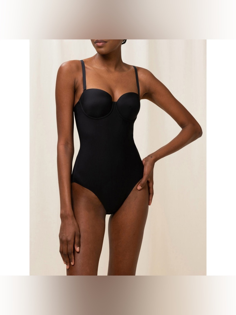 Nancy Ganz Black Sculpting Shapewear Adjustable Straps Sexy Slimming Comfortable
